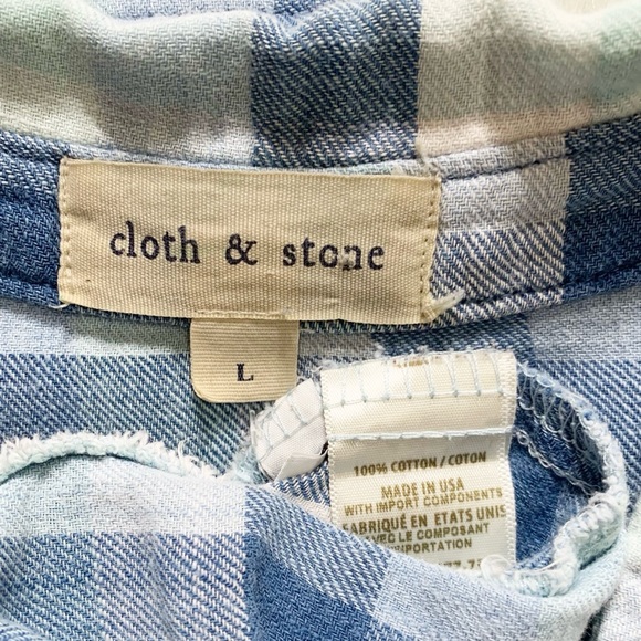 SOLD-Anthropologie Blue and White Plaid Buttondown Shirtdress, Large - Picture 8 of 9